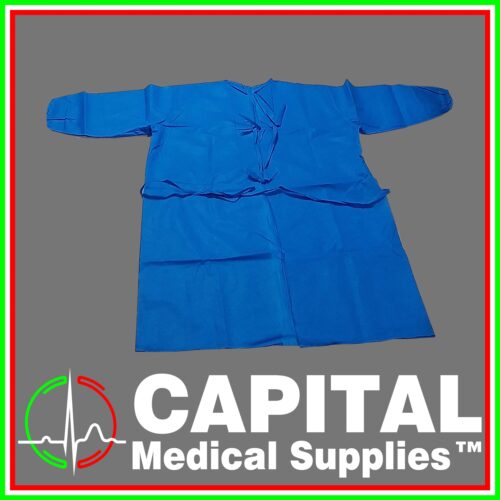 PPE, Medical Isolation Gown, Non-Woven Color Blue, 20 GSM, 1pc