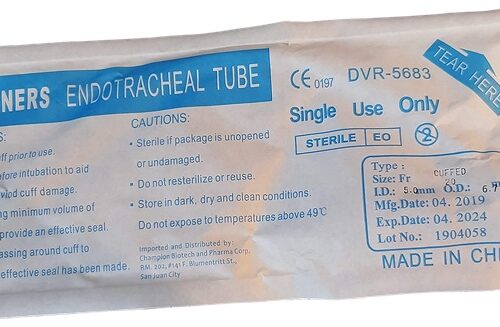 Endotracheal Tube  Fr. 20 / ID 5.0, Cuffed