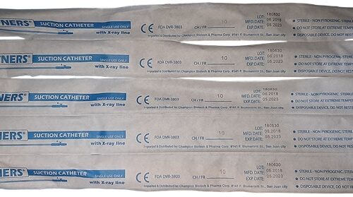 Suction Catheter Fr. 10, WITH X-RAY LINE, 5Pcs