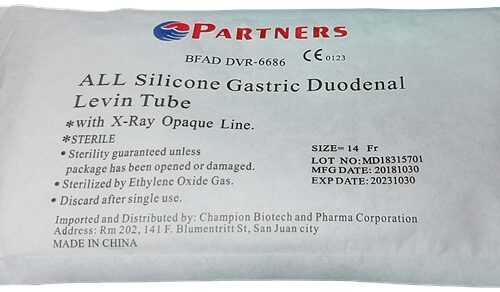 NGT Silicone Gastric Duodenal Levin Tube With X-Ray Fr. 14
