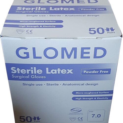 Latex Surgical Gloves, Powder-Free, Sterile Size 7.0, 50pairs