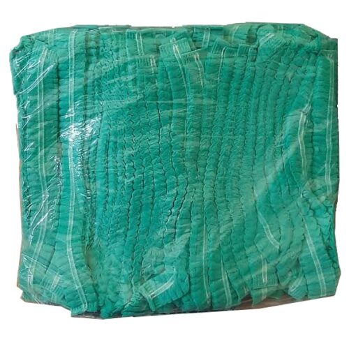 Disposable Hairnet, Bouffant Caps, Catterpilar Type Green, 100pcs