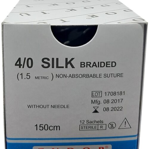 Suture Silk  w/o Needle 4/0
