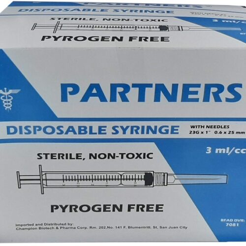 Disposable Syringe With Needle Luer Lock 3 cc/mL, 23G x 1