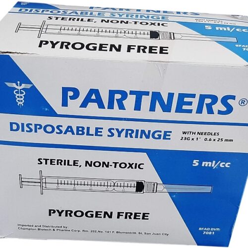 Disposable Syringe With Needle Luer Lock 5 cc/mL, 23G x 1