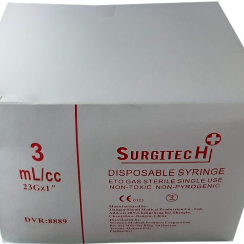 Disposable Syringe 3 cc/mL, 23G x 1"