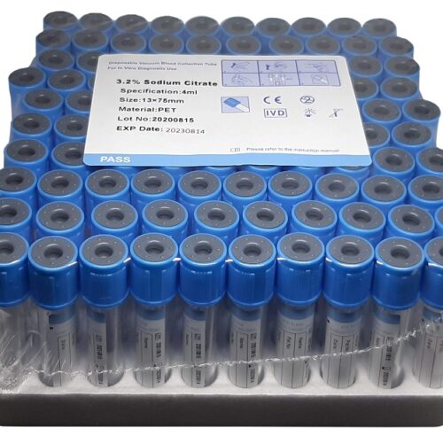 Vacuum Blood Collection Tube Blue Top,  Coagulation Tube, Sodium Citrate, 4mL