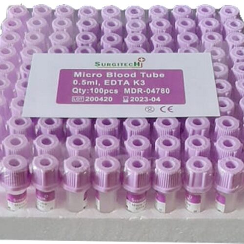 Vacuum Blood Collection Tube Purple Top, Pedia EDTA (Microtainer), 0.5mL