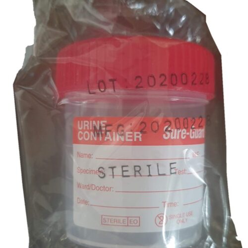 Specimen Container (Urine) with Label Sterile, 60mL, 100pcs