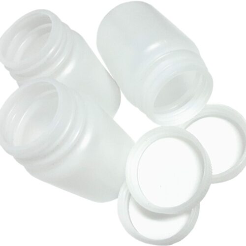 Drug Testing Bottle, Urine Cups, Screwcap Non-Sterile, 60mL, White Plastic, 10pcs