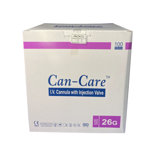 IV Cannula with wings/inj Valve G. 26, 100pcs