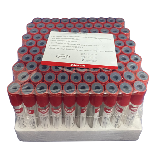 Vacuum Blood Collection Tube Red Top, Plain Plastic, 5mL