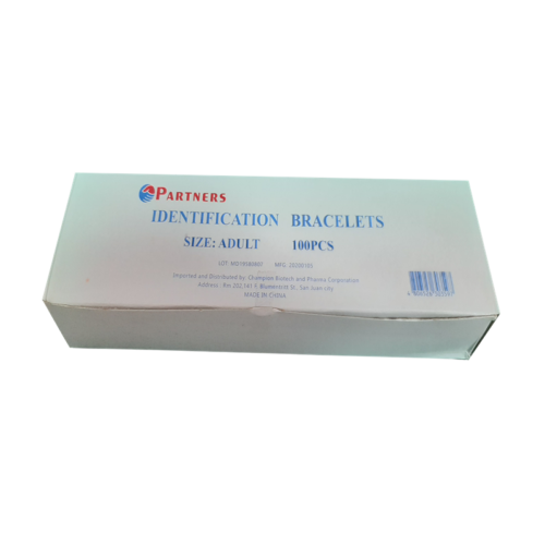 Identification Bracelet Adult White, 100pcs