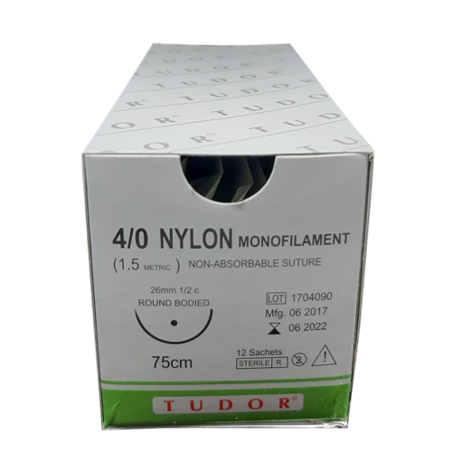 Suture Nylon Round 4/0 12pcs