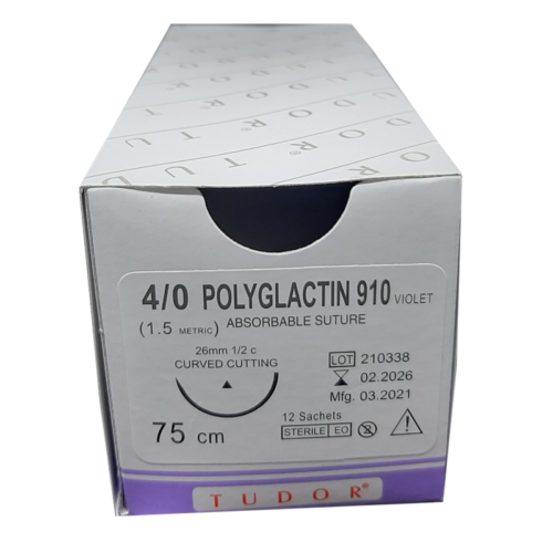 Suture Polyglactin Curve Cutting 4/0
