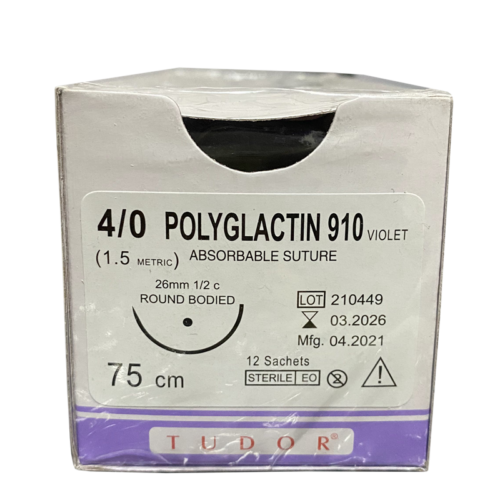 Suture Polyglactin Round 4/0