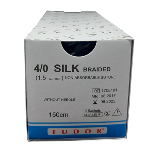 Suture Silk  w/o Needle 4, 12pcs