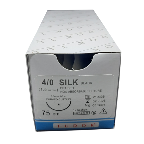 Suture Silk  w/o Needle 4/0, 12pcs