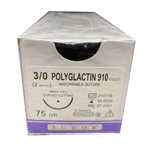 Suture Chromic Curve Cutting 3/0, 12pcs