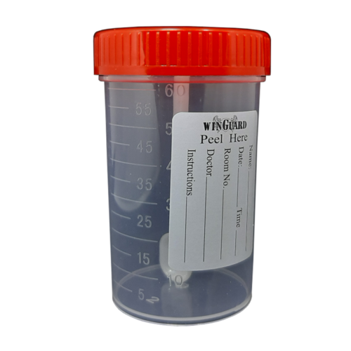 Specimen Container, ( Stool ), with Label Non-Sterile, 60mL, 10pcs